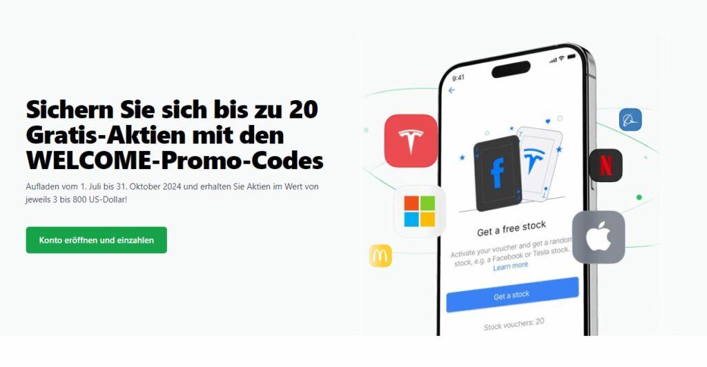 Freedom24-Aktion: von 3 bis 20 kostenlosen Aktien