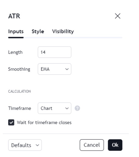 Paar GBPAUD mit Verwendung des ATR