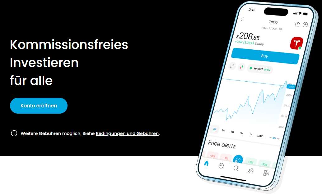 Trading 212 investieren ohne Kommissionen