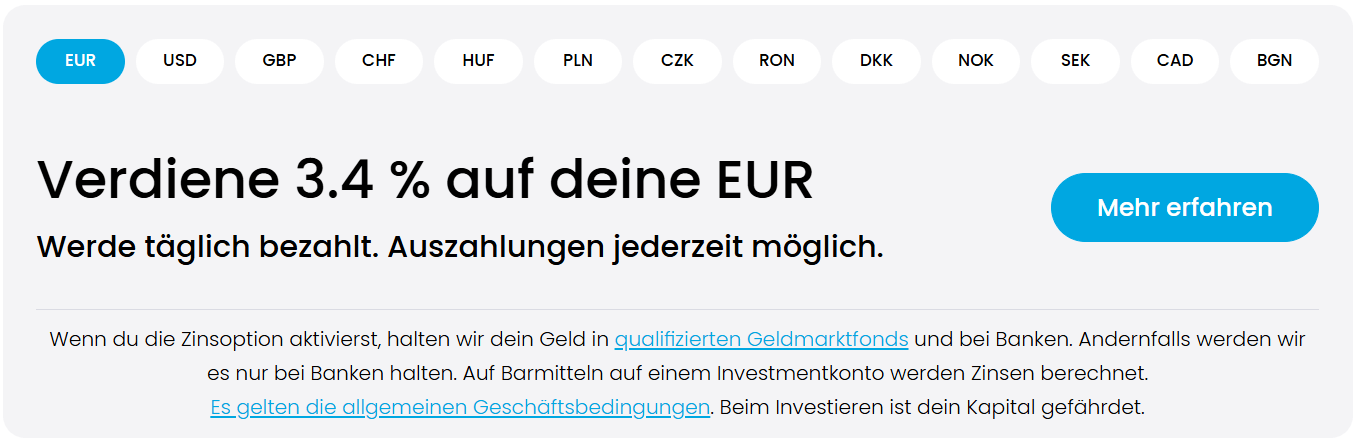 Trading212 verzinstes Konto