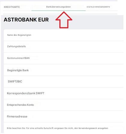 Schritt 2: Mindesteinzahlung vornehmen